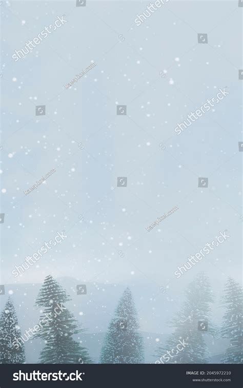 Snowy Pine Tree Design Space Wallpaper Stock Illustration 2045972210 ...