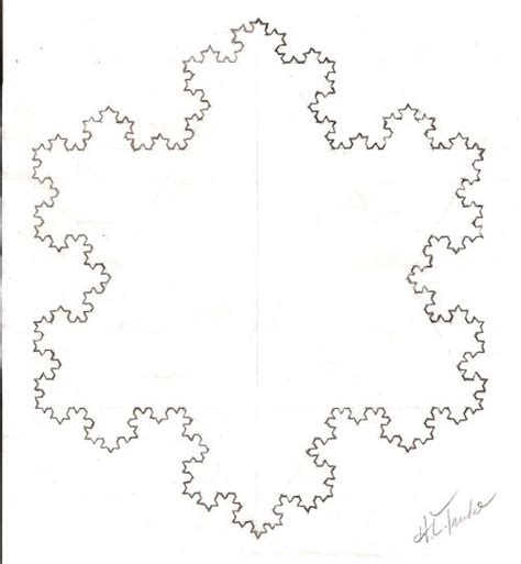 Koch Snowflake (Hand-Drawn) | Fractals, Snowflakes drawing, Snowflakes art