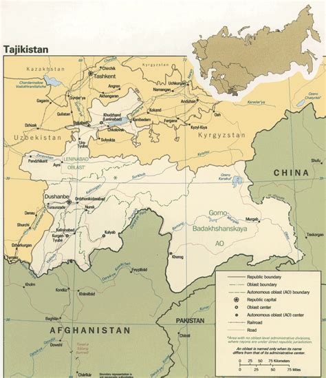 Large detailed political map of Tajikistan. Tajikistan large detailed ...