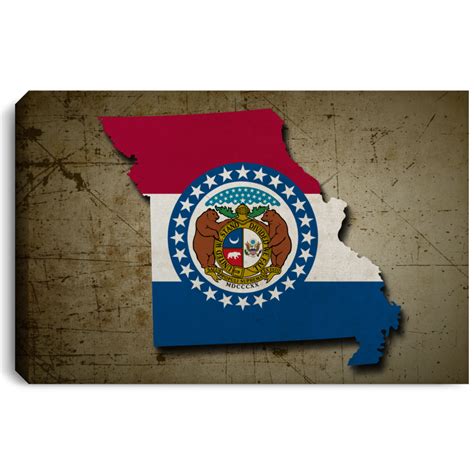 Missouri State Flag Outline Canvas | Missouri state flag, Missouri ...