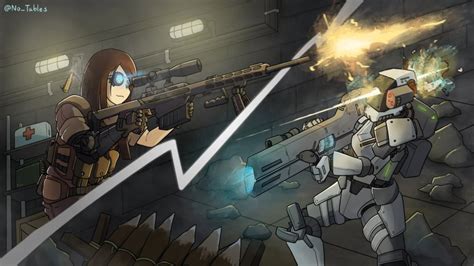 Colonist Counter Sniping a Lancer! (Artwork by ATTF/ No_Tables) : RimWorld Colonists, Vidya ...