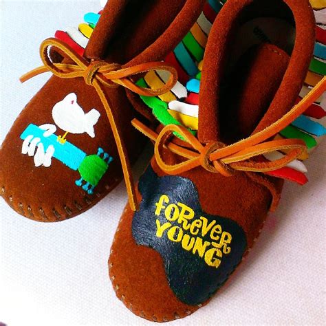 Custom Forever Young Bob Dylan Woodstock Kids Moccasins