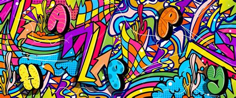 Premium Vector | Graffiti doodle art background with vibrant colors ...