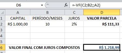 Cálculo de Juros Compostos no Excel | Excel Simples