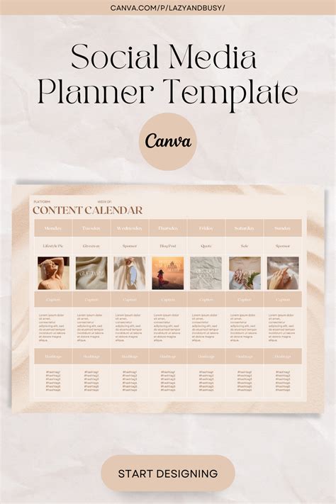 Social media content calendar planner canva template – Artofit