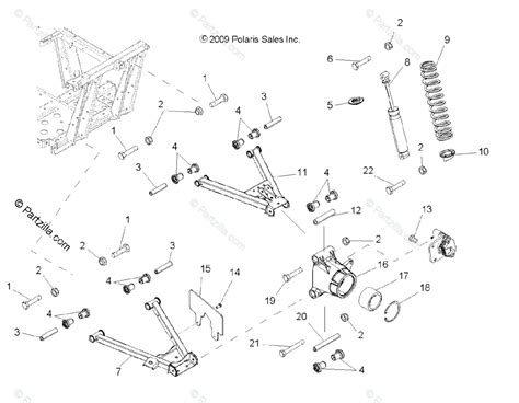 Polaris Side by Side 2010 OEM Parts Diagram for Suspension - Rear | Partzilla.com