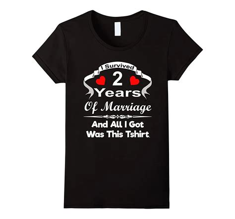 2nd Second Wedding Anniversary T Shirt Marriage Husband Wife Casual ...