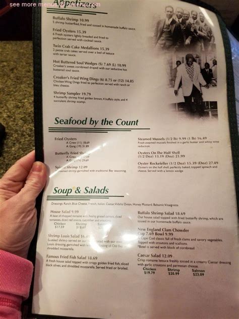 Menu at The Croaker's Spot pub & bar, Petersburg