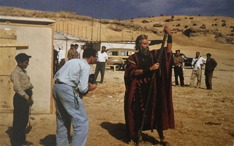 Ken Whitmore shooting a portrait of Heston off the set in Egypt | The 10 commandments movie ...