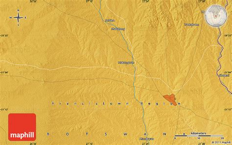 Physical Map of Francistown