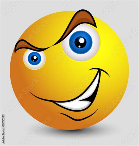 Cunning Emoji Smiley Emoticon Stock Vector | Adobe Stock