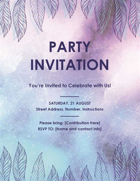 Party Invitation Flyer For Flyer Announcement Template - Best ...