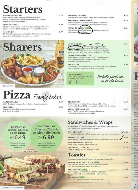 Menu at Coach and Horses pub & bar, Wimborne Minster