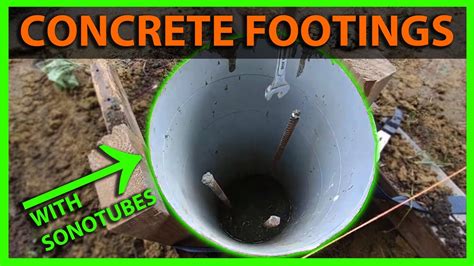 How to Pour Concrete Footings With Piers Using Sonotubes - YouTube