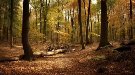 Forest Trails Wooden Trail Goes Through An Autumn Backgrounds | PSD ...