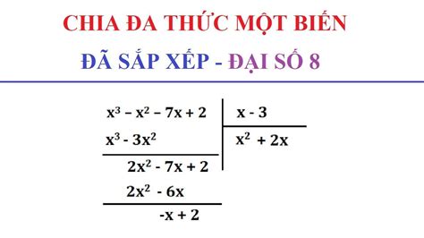 CHIA ĐA THỨC CHO ĐA THỨC MỘT BIẾN ĐÃ SẮP XẾP. ĐẠI SỐ 8 - YouTube