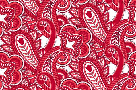 Red Paisley Coordinate, Collection Graphic by emikundesigns · Creative ...