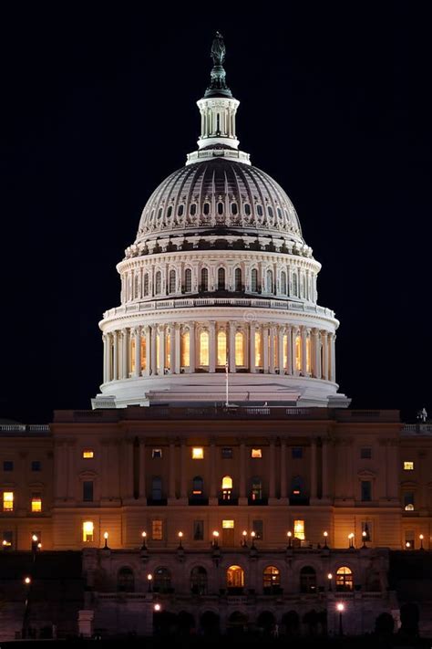 US Capitol at Night, Washington, DC Stock Photo - Image of night ...