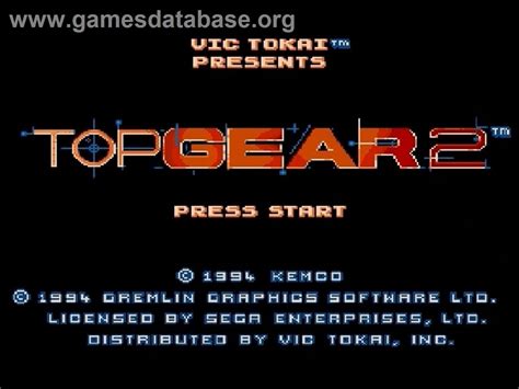 Top Gear 2 - Sega Genesis - Games Database