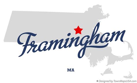 Map of Framingham, MA, Massachusetts