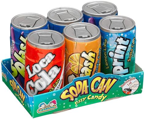 Mini Soda Can Fizzy Candy .25oz - 4 Assorted Flavors (18 Pack) - Walmart.com