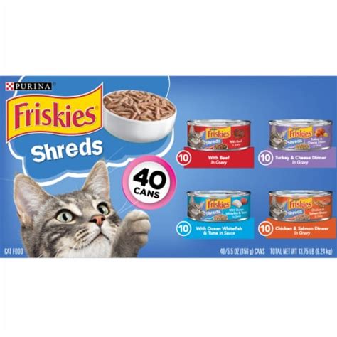 Purina Friskies Wet Cat Food Variety Pack, Shreds Beef, Turkey ...