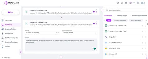 How to automate ChatGPT- 4 Turbo | Hexomatic