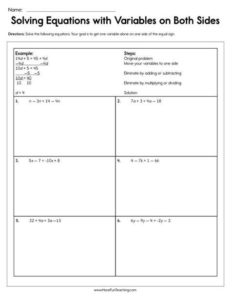 Multi Step Equations Worksheet Kuta - Equations Worksheets