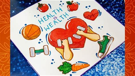 World Heart day drawing⛑Health day poster⛑Health is Wealth drawing💓 ...