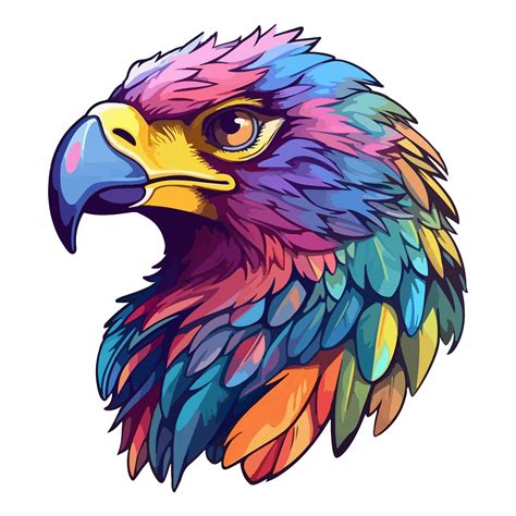 Colorful eagle Head Logo pop art style, eagle face Sticker, pastel cute ...