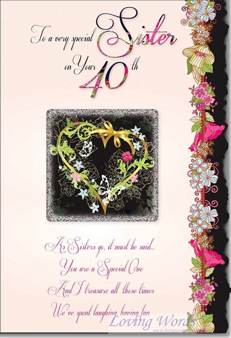 Sister 40th Birthday | Greeting Cards by Loving Words