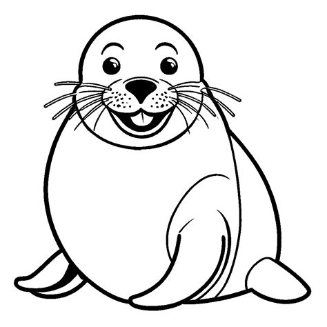 Smiling seal coloring page Lulu Pages