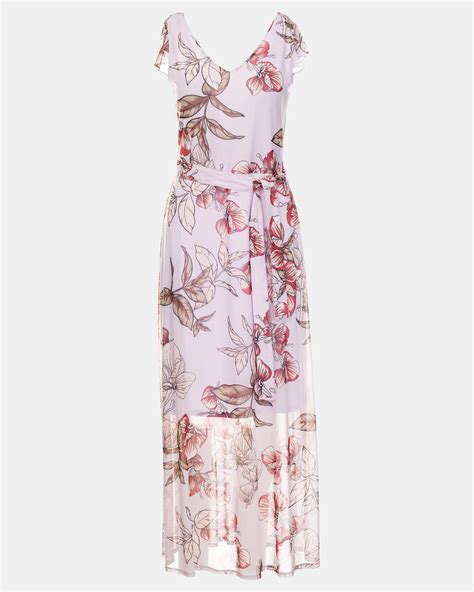 Contempo Printed Mesh Dress Lilac | Zando