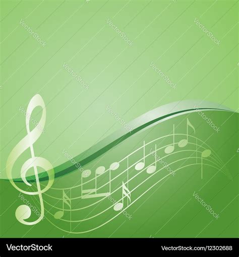 Music Notes Green Background