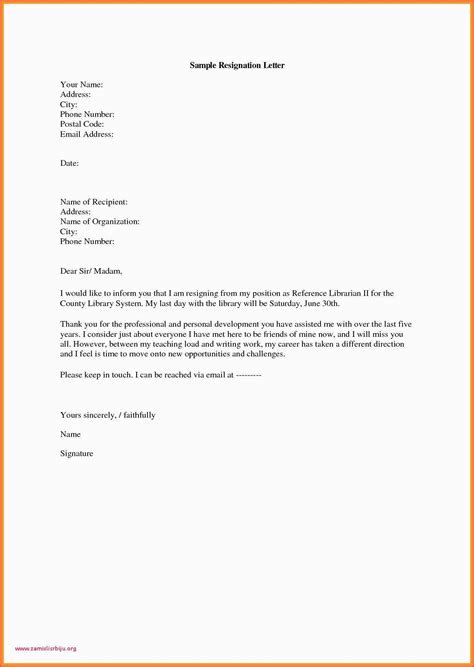 Professional Resignation Letter Template Samples