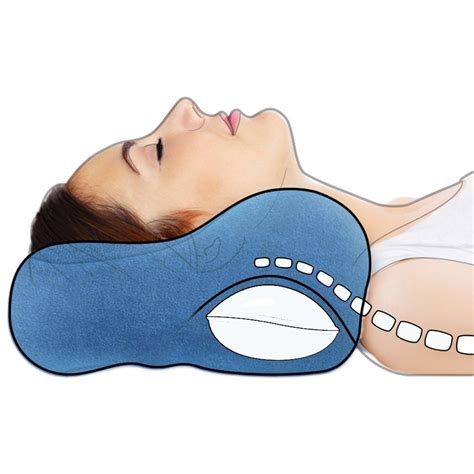 Sunshine Pillows Chiropractic Neck Pillow for Extra Neck Support, Navy ...