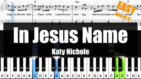 🎹Katy Nichole - In Jesus Name (Key of C) | Sheet + Lyrics + Chords Piano Easy Tutorial🎹 - YouTube