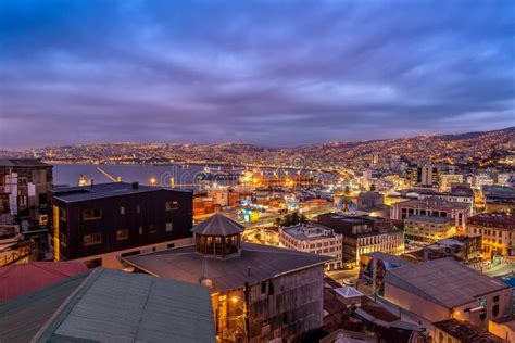 Valparaiso at Night editorial image. Image of world, colors - 42973925