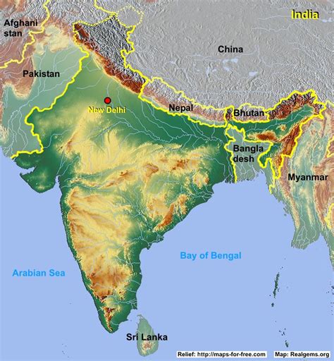 India Relief Map