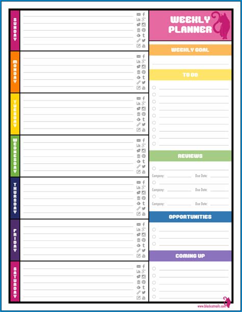 √ Free Printable Best Weekly Planner Template