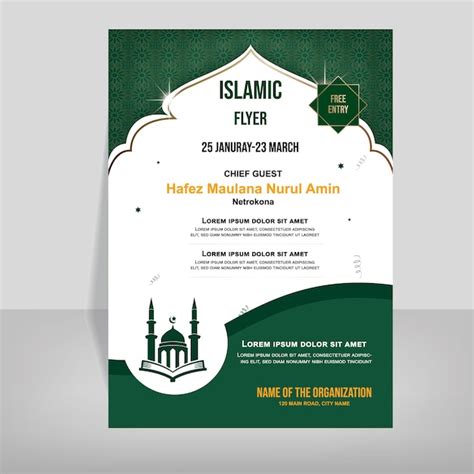 Premium Vector | A4 size Islamic flyer for vector file download