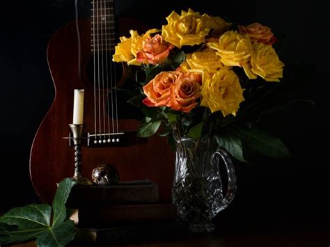 Vanitas Symbolism: Guitar with Candle - Living in a Still Life