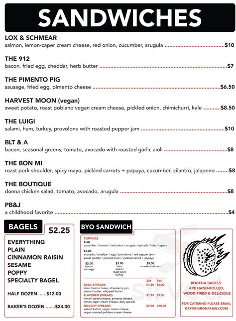 Menu for Big Bon Bodega/Big Bon Pizza in Savannah, GA | Sirved