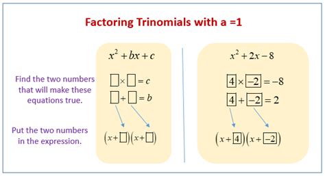 Factoring Trinomials A 1 Worksheet - Escolagersonalvesgui