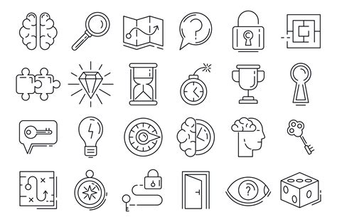 Quest icons set, outline style 8883602 Vector Art at Vecteezy