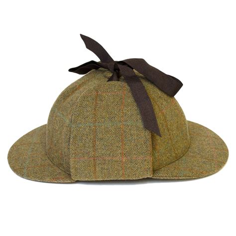 Deerstalker Sherlock Holmes Hat Cap Hartwist Overcheck - Olive Green