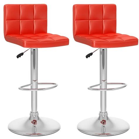 Set of 2 Counter And Barstools Red - CorLiving | Adjustable bar stools, High back bar stools ...