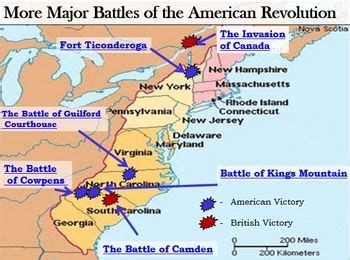 map of the battles of the american revolution