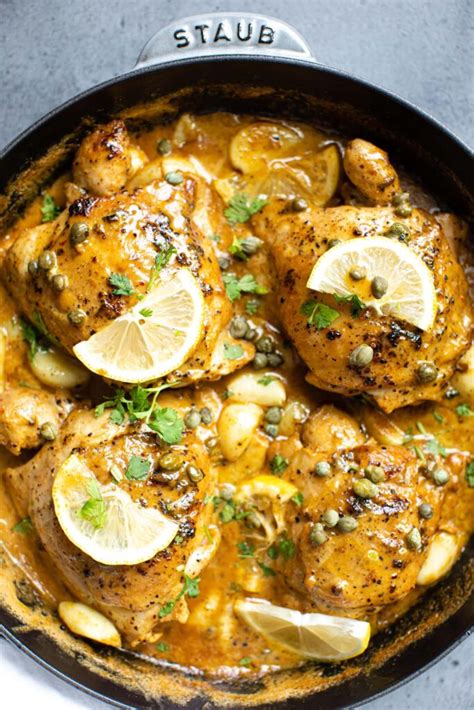 Creamy Lemon Garlic Chicken Thighs with Capers - Butter Be Ready