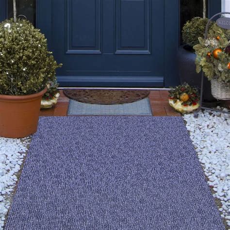 Vevor Indoor Outdoor Carpet 6 Ft X 29 5 Waterproof Back Texture Rug Deep Blue Jzxwdtls1 ...